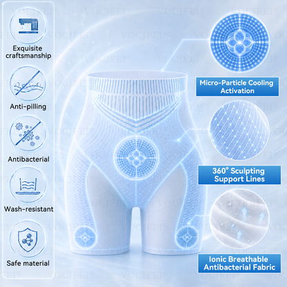 𝐕𝐎𝐂𝐉𝐅𝐄𝐈® 🧢 𝟐𝟎𝟐𝟔 Tragbare AC: 6-in-1 Berberin-Mikroperlen Kühl- & Schlankheits-Shaping-Shorts (-5°C Sofort-Effekt)