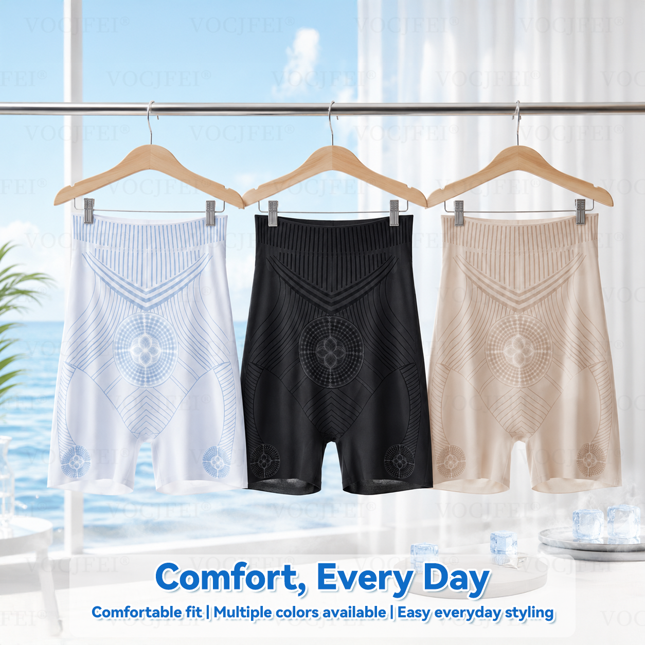 𝐕𝐎𝐂𝐉𝐅𝐄𝐈® 🧢 𝟐𝟎𝟐𝟔 Tragbare AC: 6-in-1 Berberin-Mikroperlen Kühl- & Schlankheits-Shaping-Shorts (-5°C Sofort-Effekt)