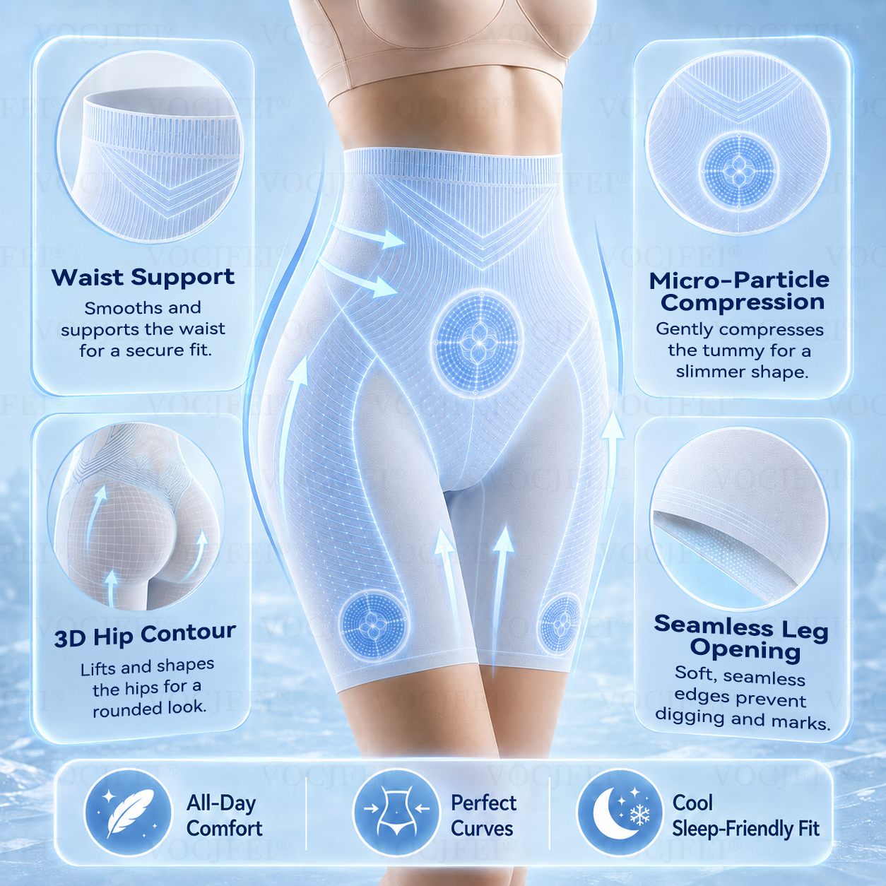 𝐕𝐎𝐂𝐉𝐅𝐄𝐈® 🧢 𝟐𝟎𝟐𝟔 Tragbare AC: 6-in-1 Berberin-Mikroperlen Kühl- & Schlankheits-Shaping-Shorts (-5°C Sofort-Effekt)