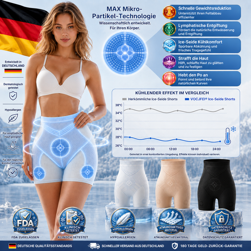 𝐕𝐎𝐂𝐉𝐅𝐄𝐈® 🧢 𝟐𝟎𝟐𝟔 Tragbare AC: 6-in-1 Berberin-Mikroperlen Kühl- & Schlankheits-Shaping-Shorts (-5°C Sofort-Effekt)